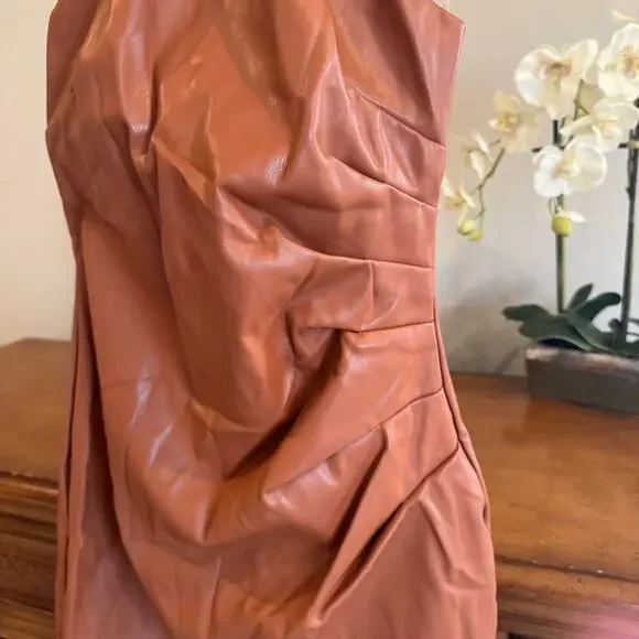 Nookie x Revolve Barbella Strapless Bodycon Mini Dress Tan M - Picture 3 of 6